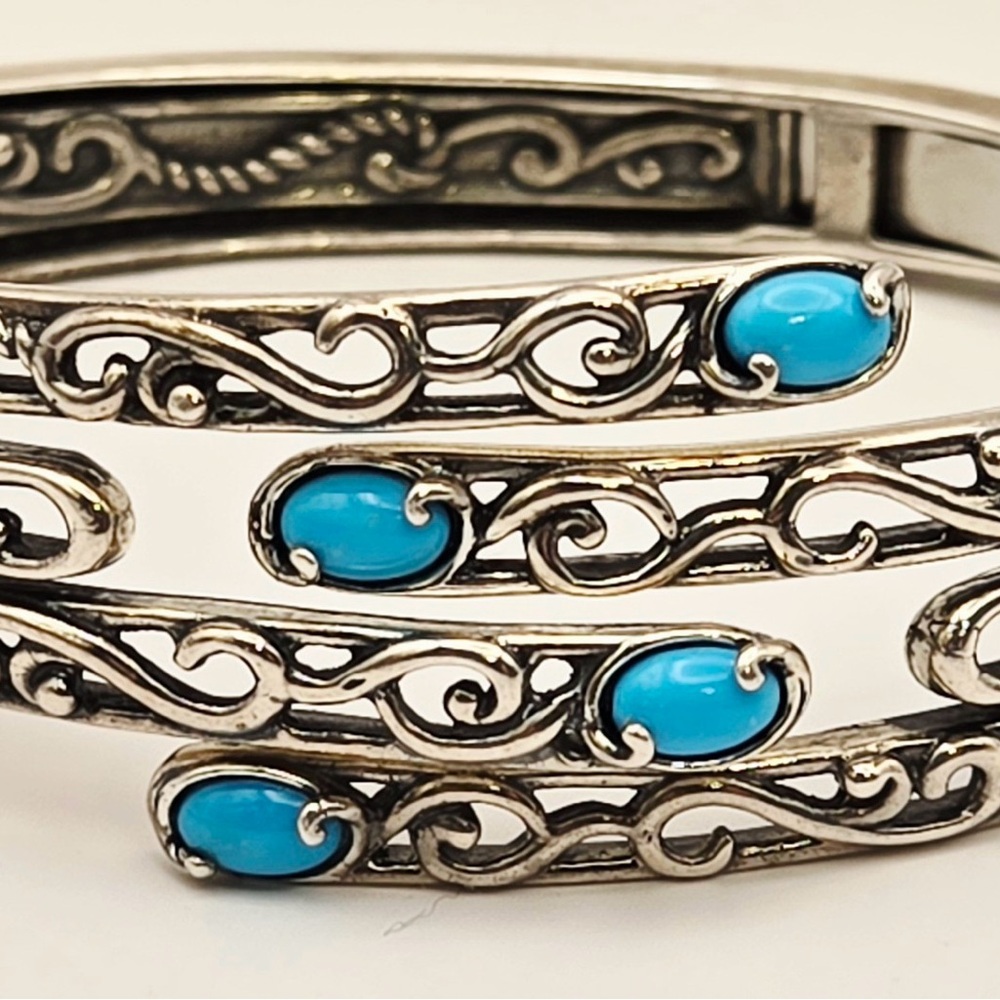 Carolyn Pollack Sterling Silver 925 Sleeping Beauty Turquoise Cuff Bracelet